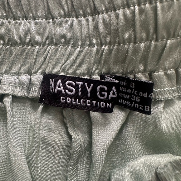 Nasty Gal Satin Mint Green Women's Shorts - Picture 2 of 2
